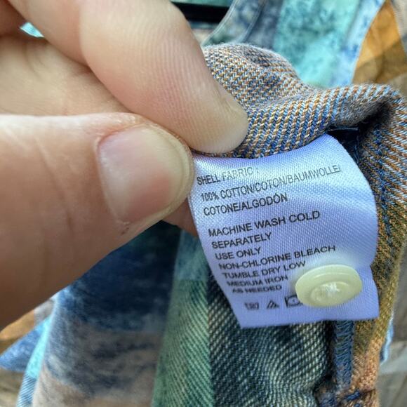 ISABELLE SINCLAIR lightweight flannel long sleeve TOP Shirt ANTHROPOLOGIE Large - Picture 5 of 6